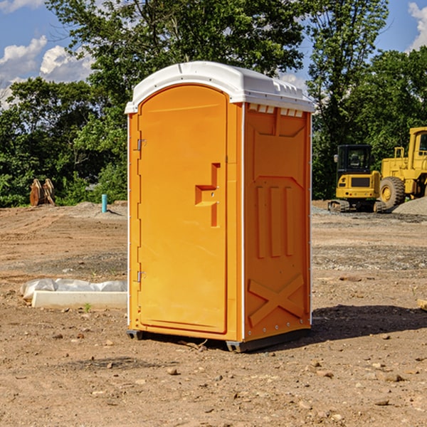 how often are the porta potties cleaned and serviced during a rental period in Harlem Heights